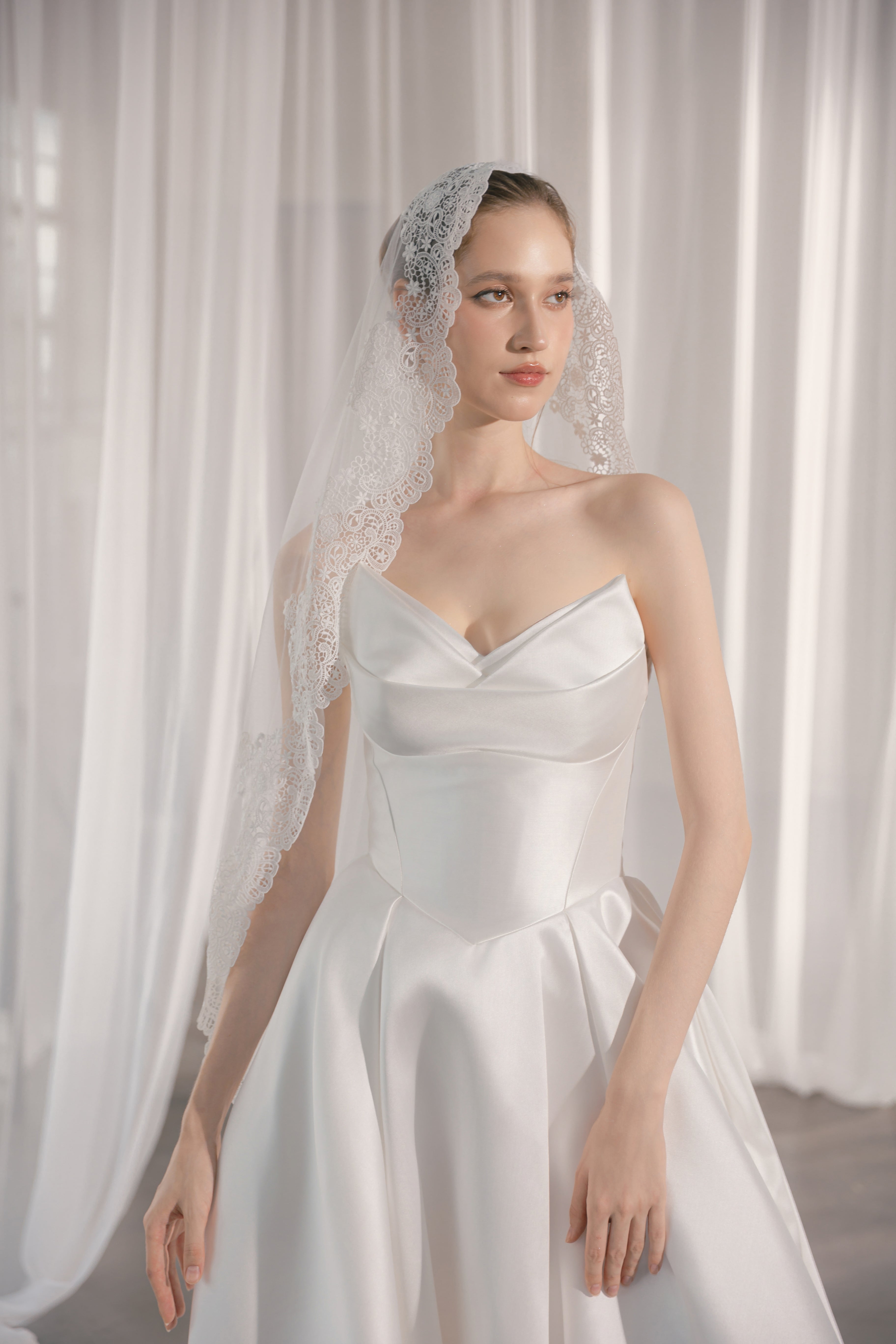 Corsage Brautkleid Hamburg Mikado Satin