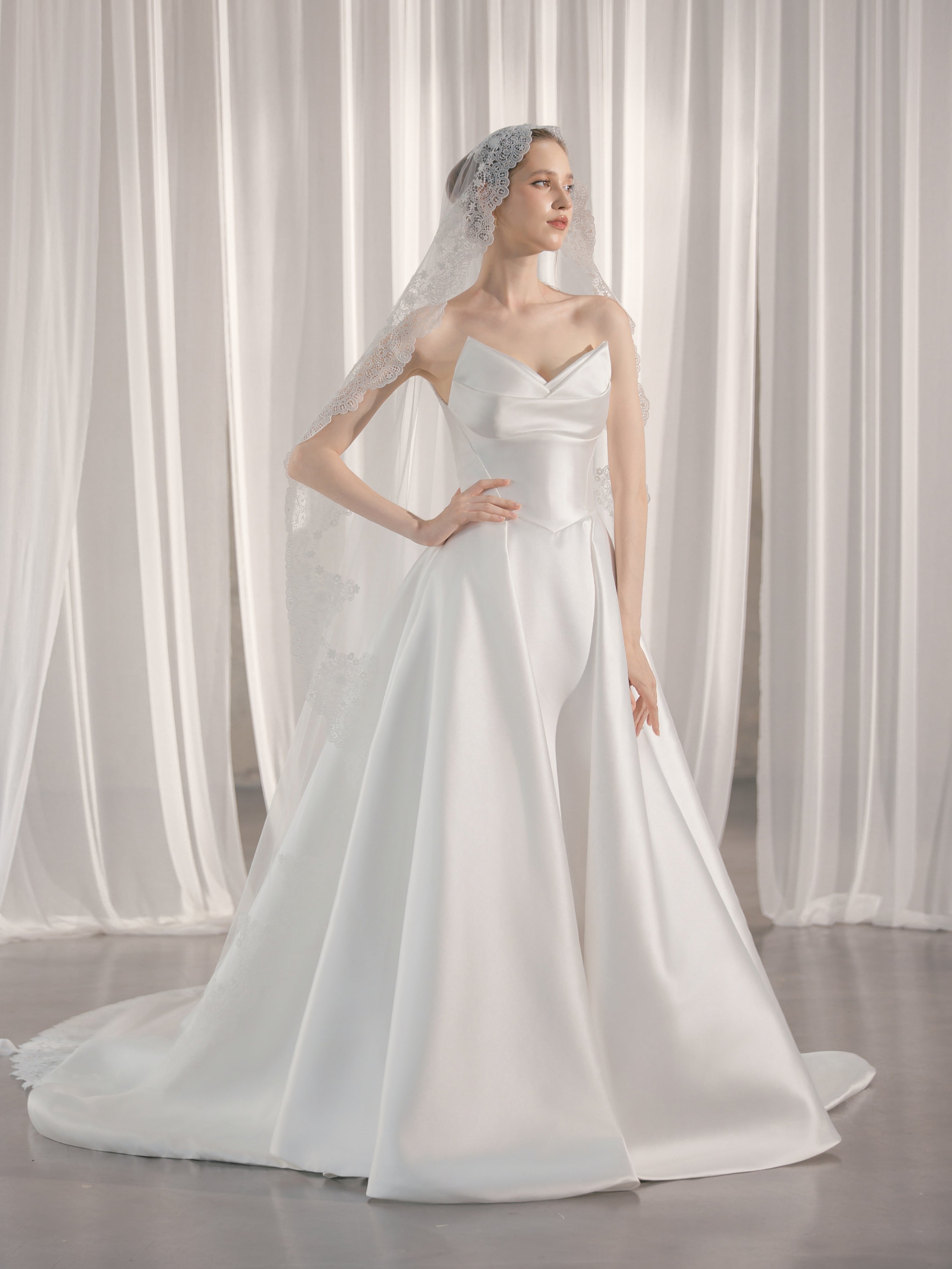 Corsage Brautkleid Hamburg Mikado Satin