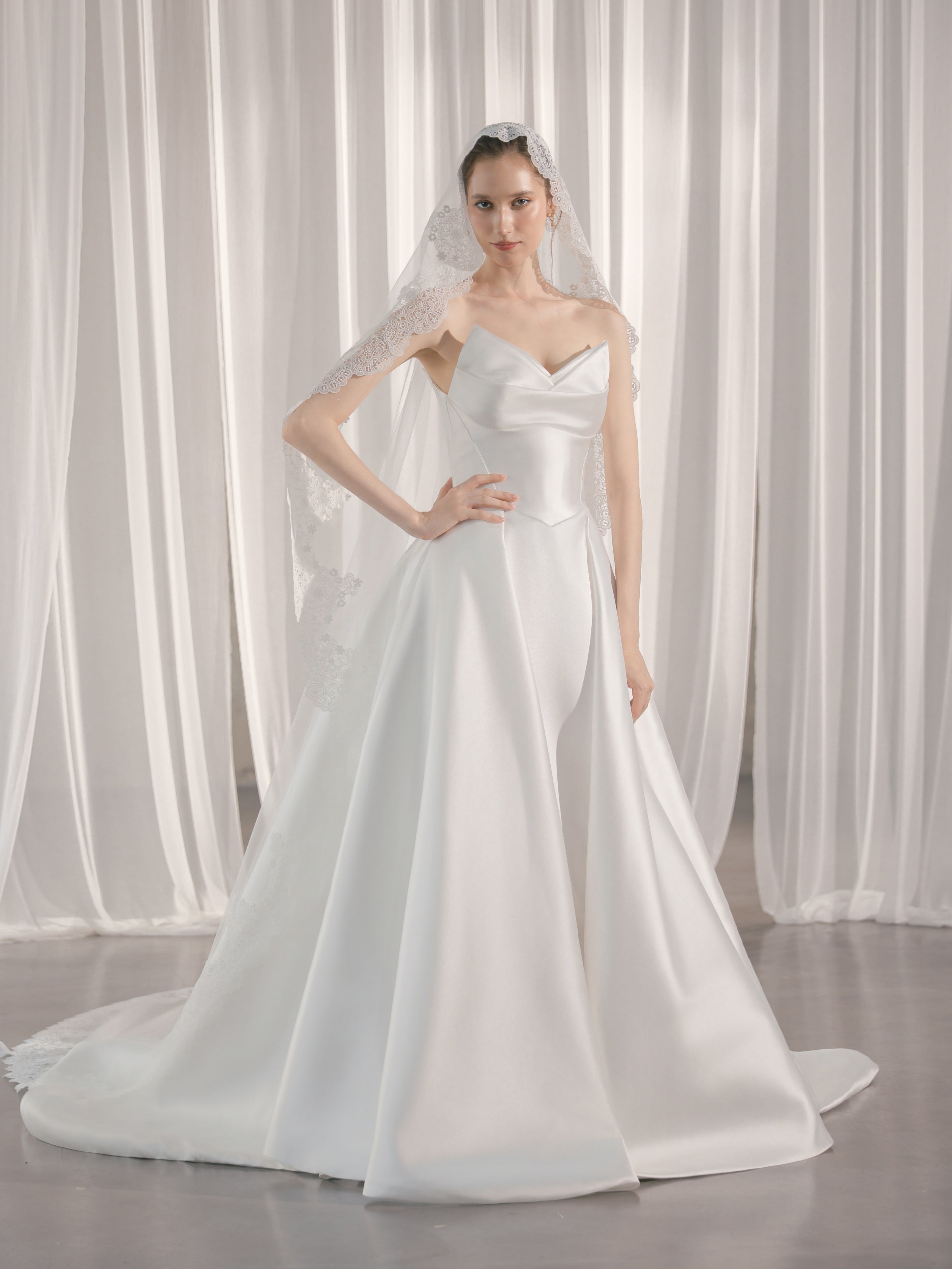 Corsage Brautkleid Hamburg Mikado Satin