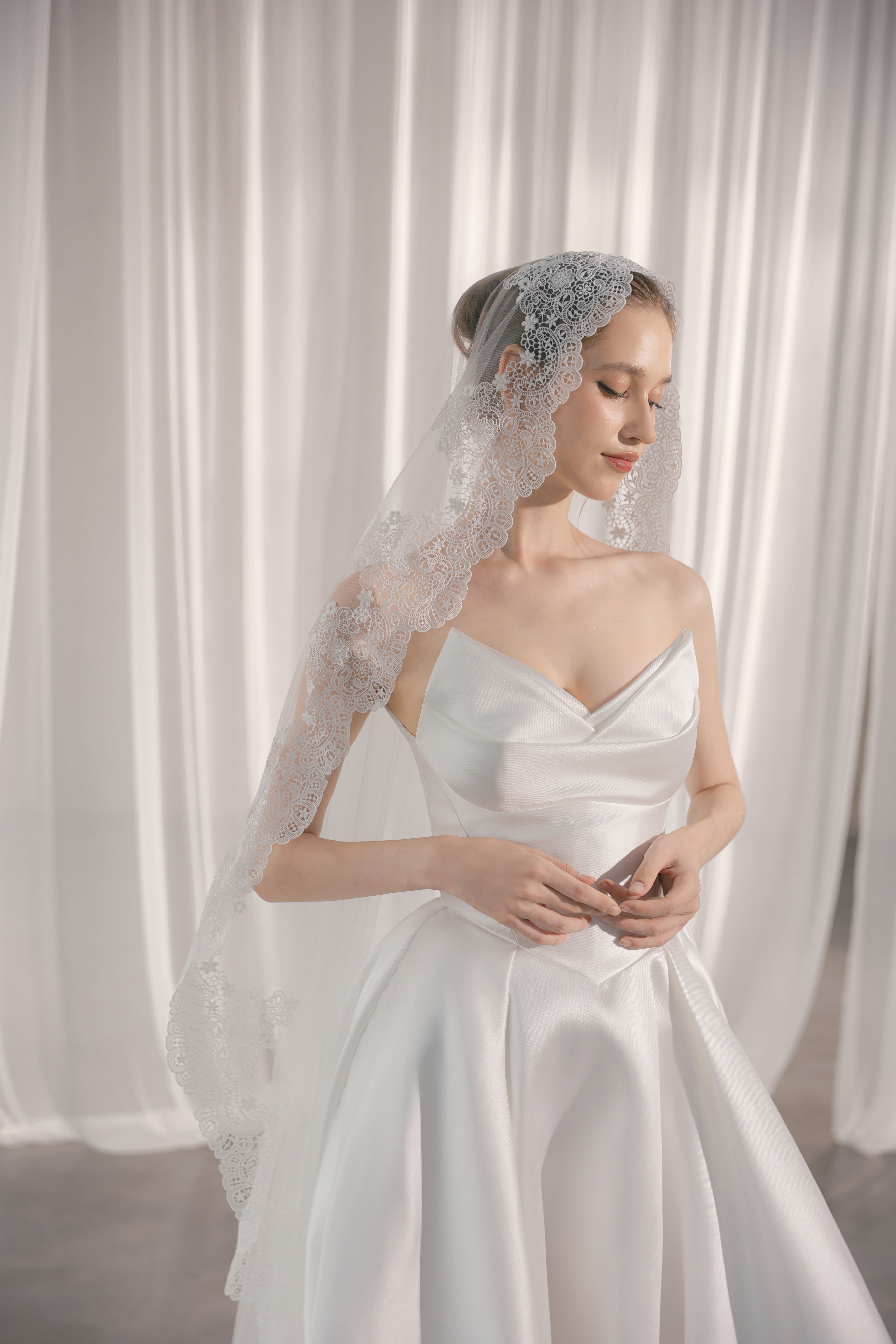 Corsage Brautkleid Hamburg Mikado Satin