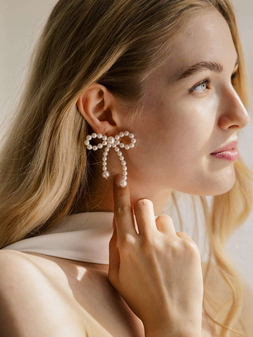 Mars - Braut Ohrringe mit Perlen Schleifen