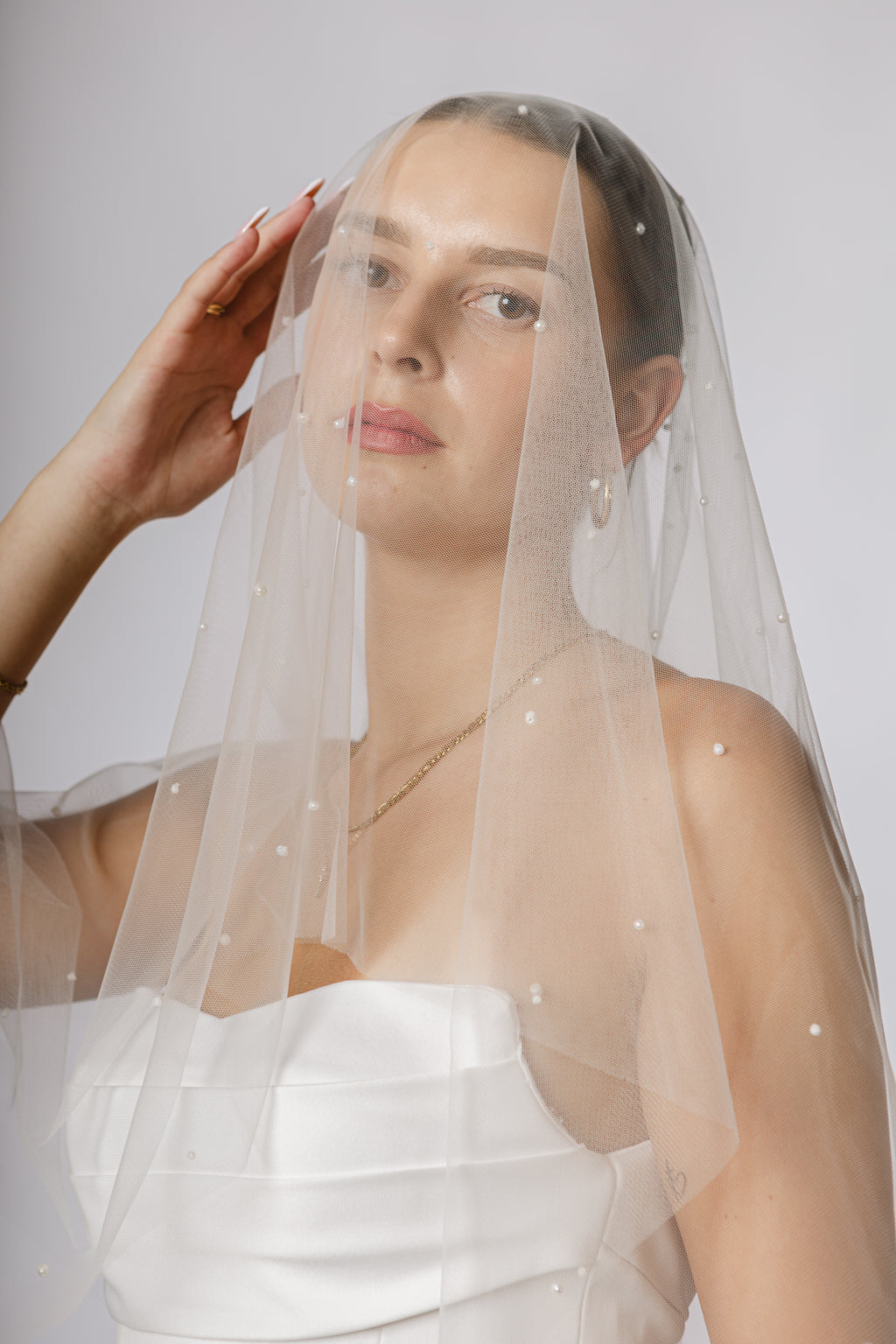 Voile de mariée orné de perles