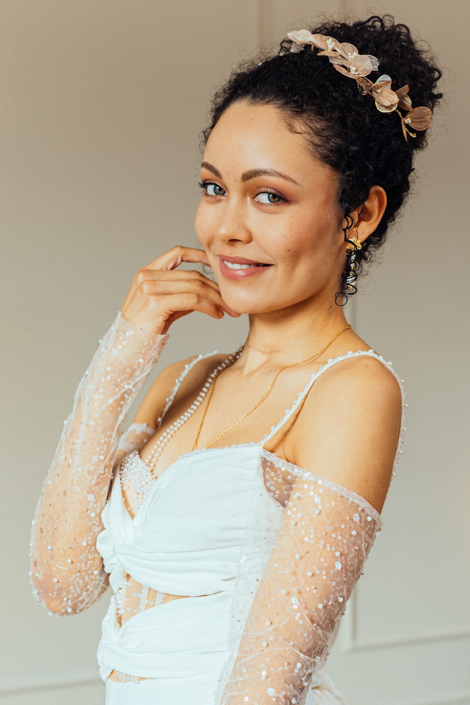 Braut Handschuhe Glitter