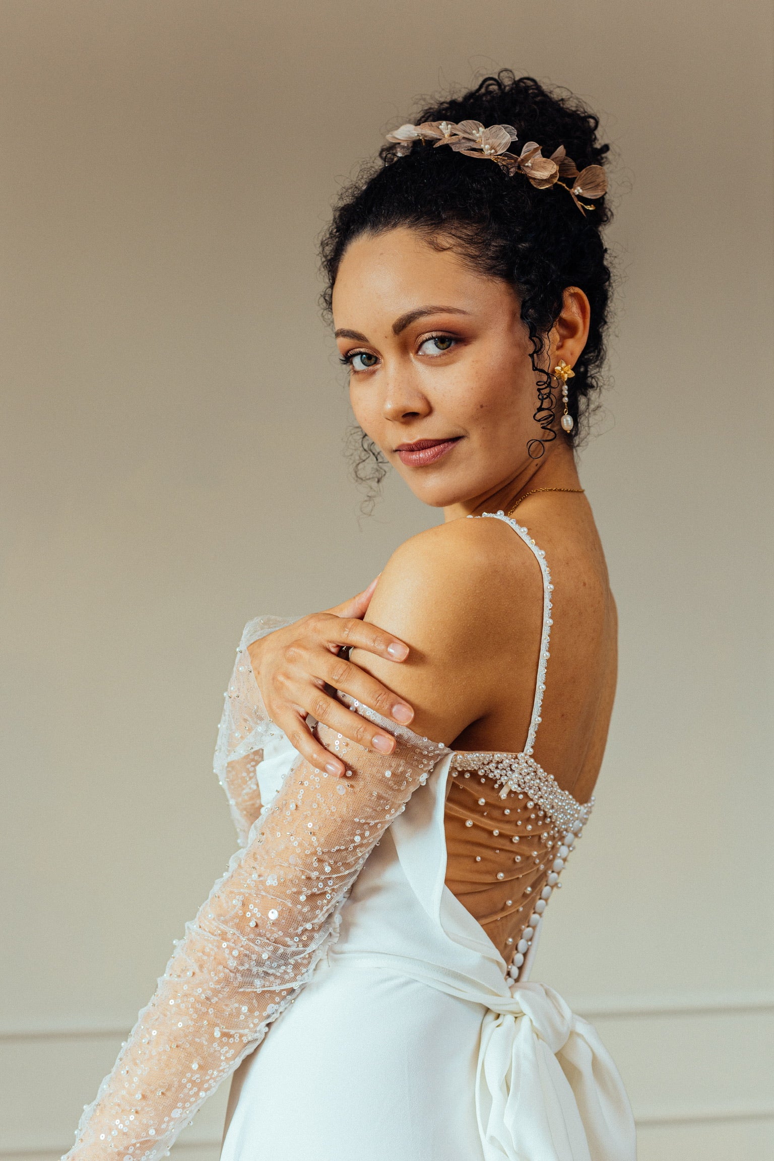 Braut Handschuhe Glitter