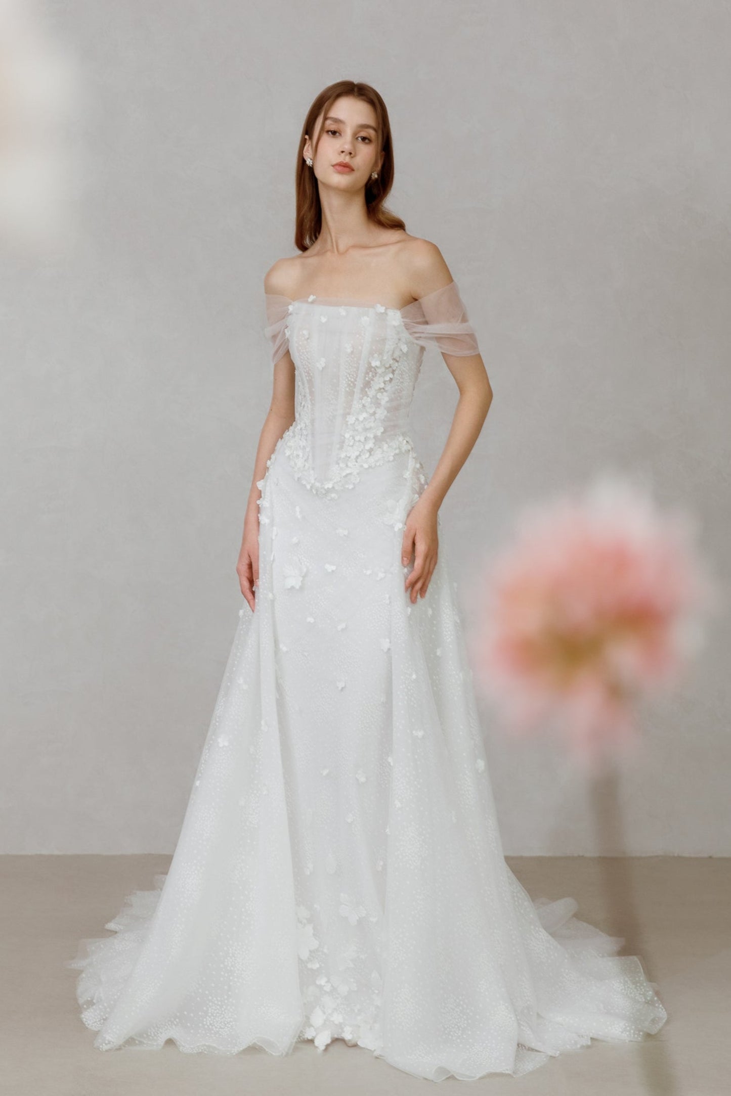 Korsett-Tull-Brautkleid mit Meerjungfrauen-Rock Corset tull wedding dress with mermaid skirt