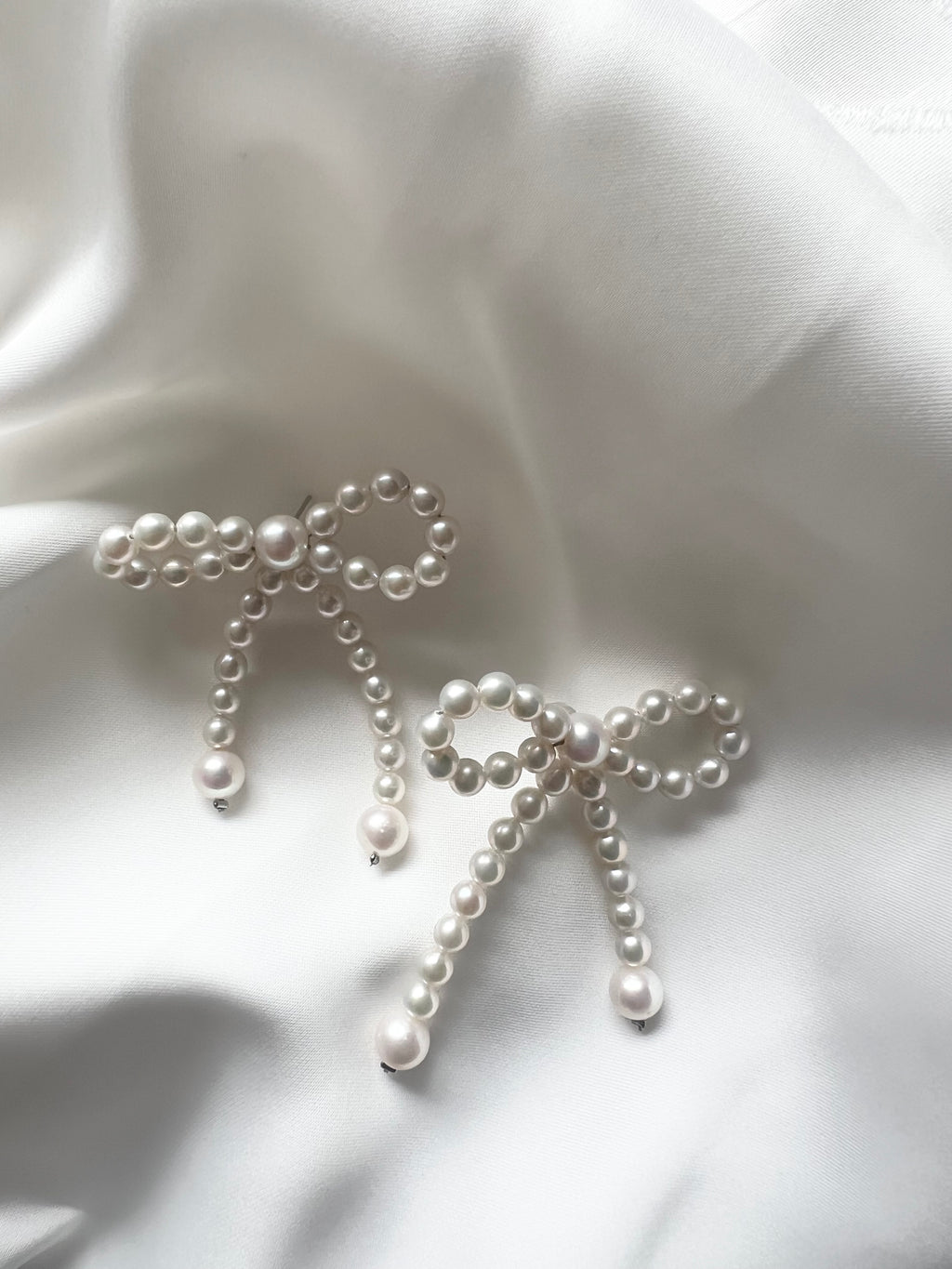 Bridal bow pearl earrings braut schleife perlen Ohrringe 