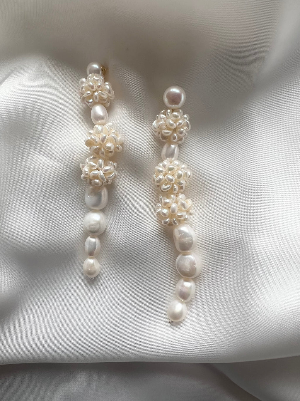 Bridal drop pearl earrings braut perlen Ohrringe 