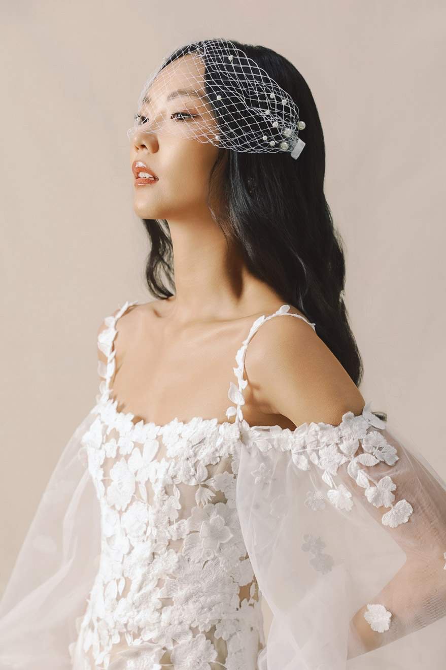 Braut birdcage wedding veil