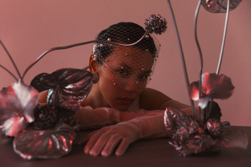 Mini Schleier - Birdcage (Perlen)