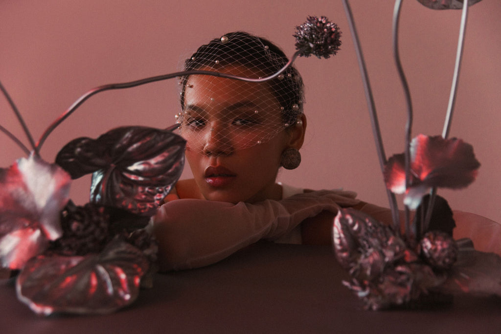 Mini Schleier - Birdcage (Perlen)