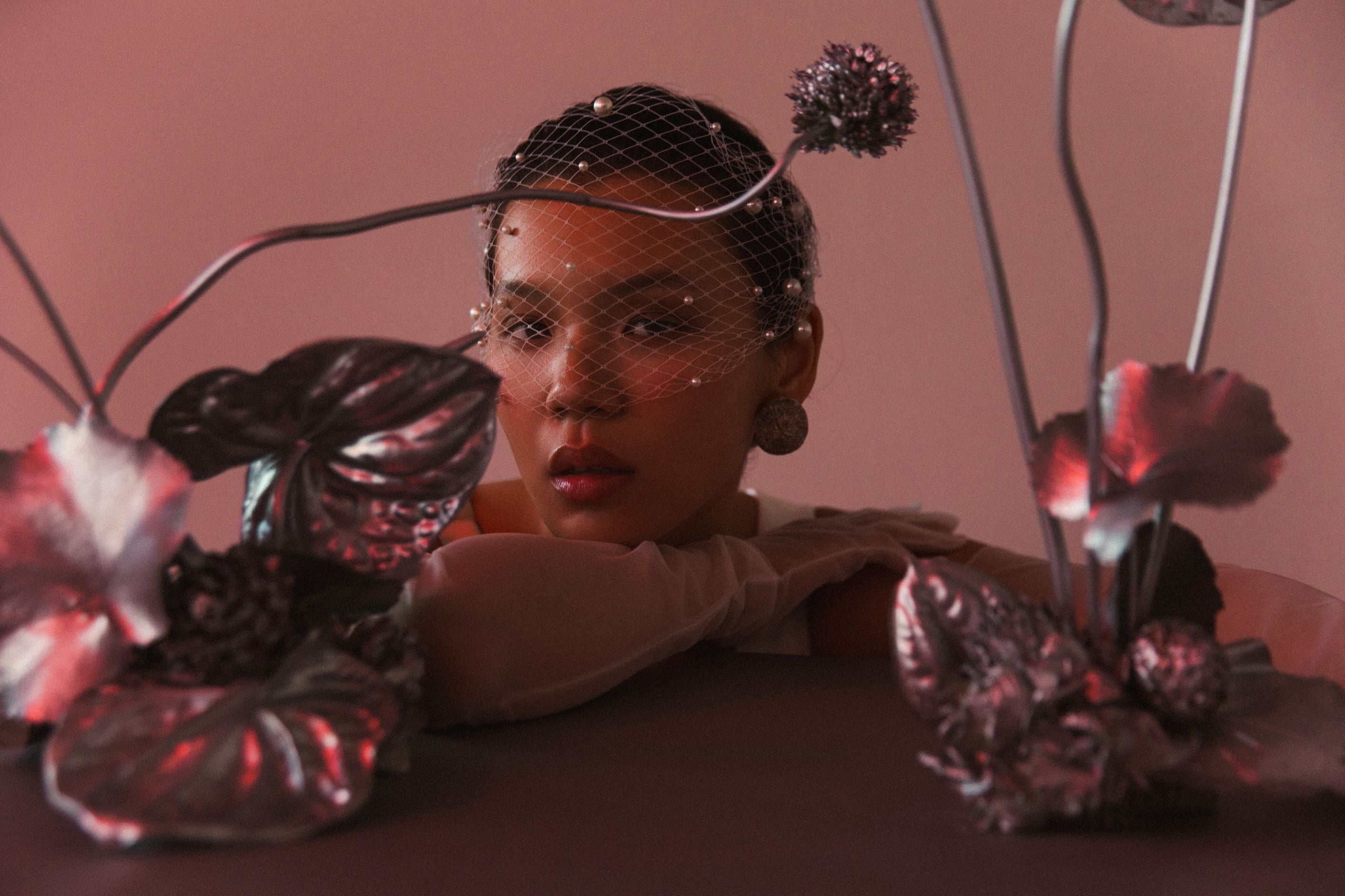 Mini Schleier - Birdcage (Perlen)