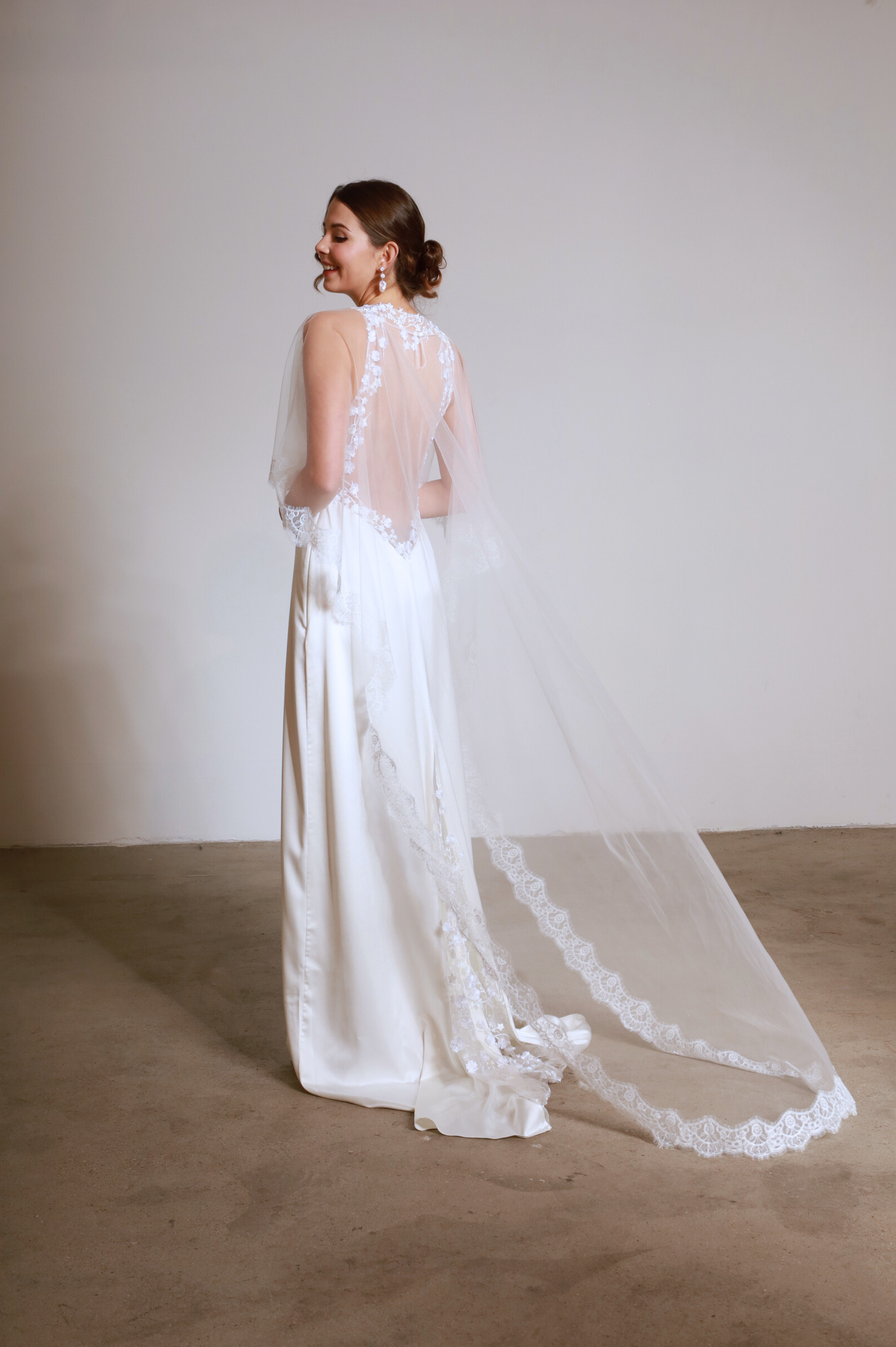 Bridal cape of Chiffon