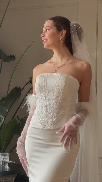 Audrey - Satin skirt - Two-piece wedding dress | Civil registry dress