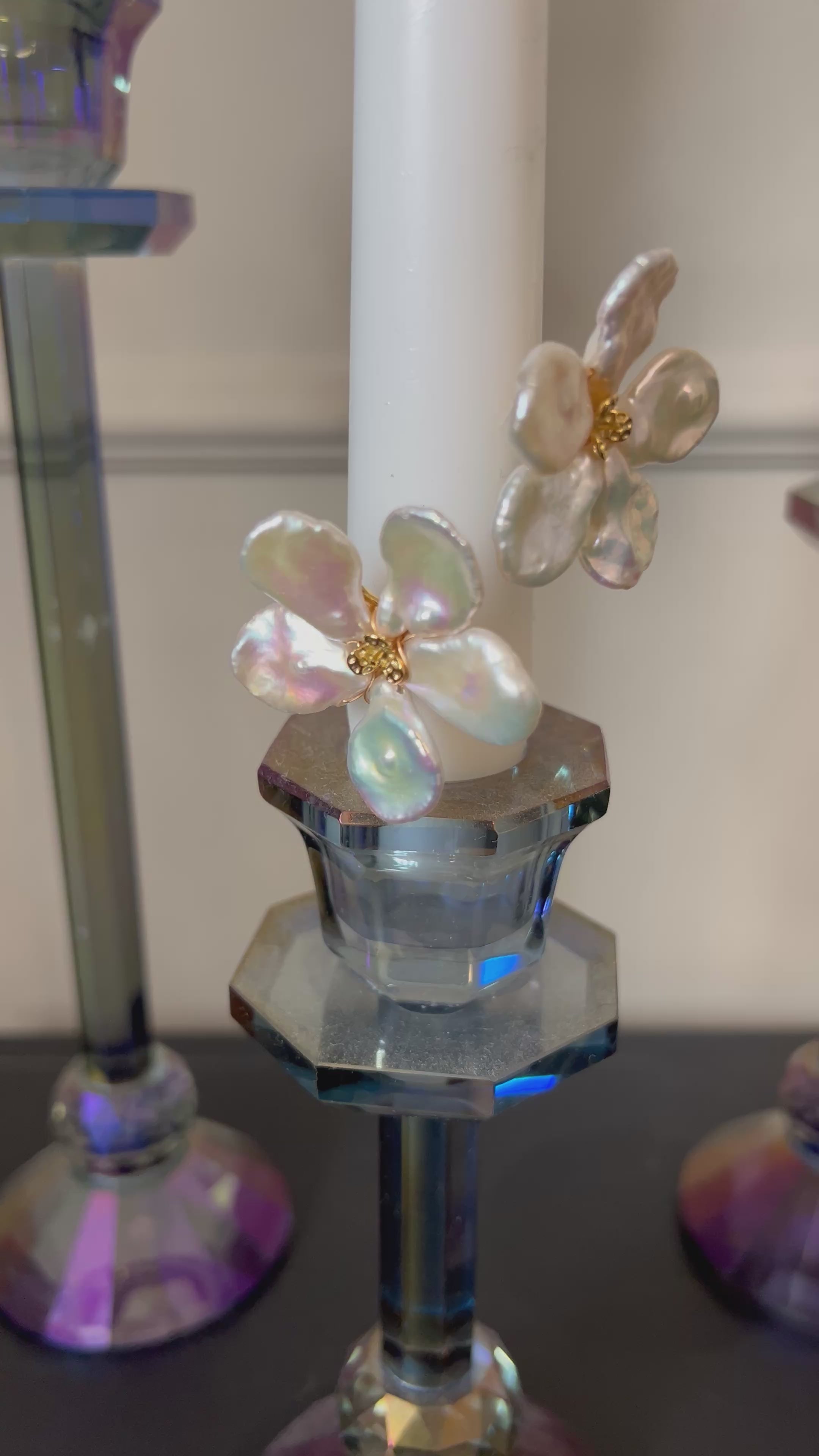 Moon - Braut Ohrringe mit Perlen Blumen