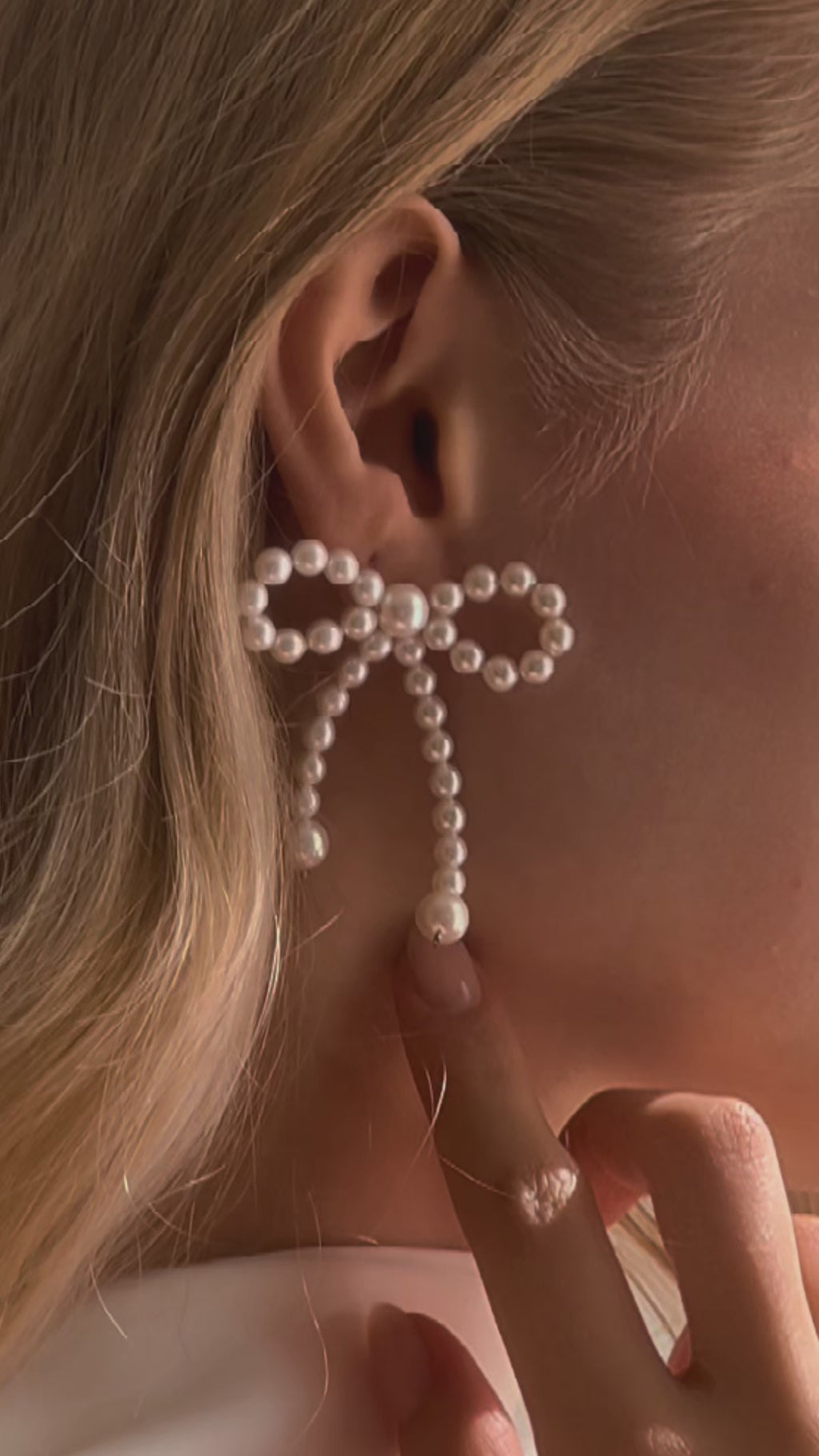 Mars - Braut Ohrringe mit Perlen Schleifen