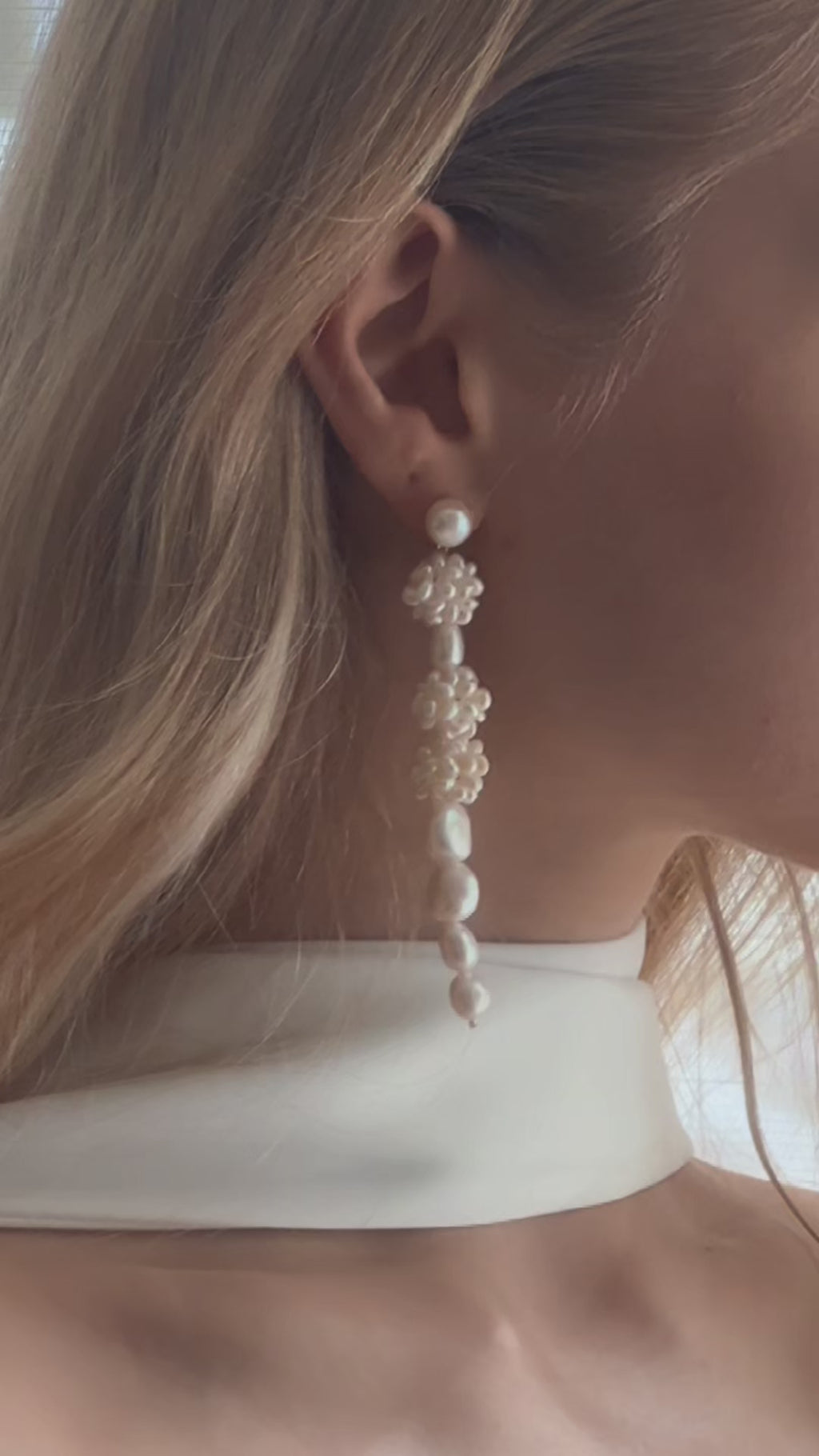 Jupiter - Braut Ohrringe mit Perlen Drop