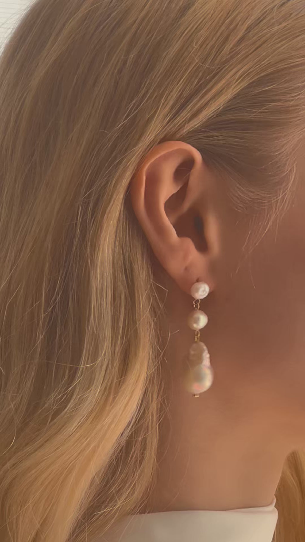 Venus - Braut Ohrringe mit Perlen Drop