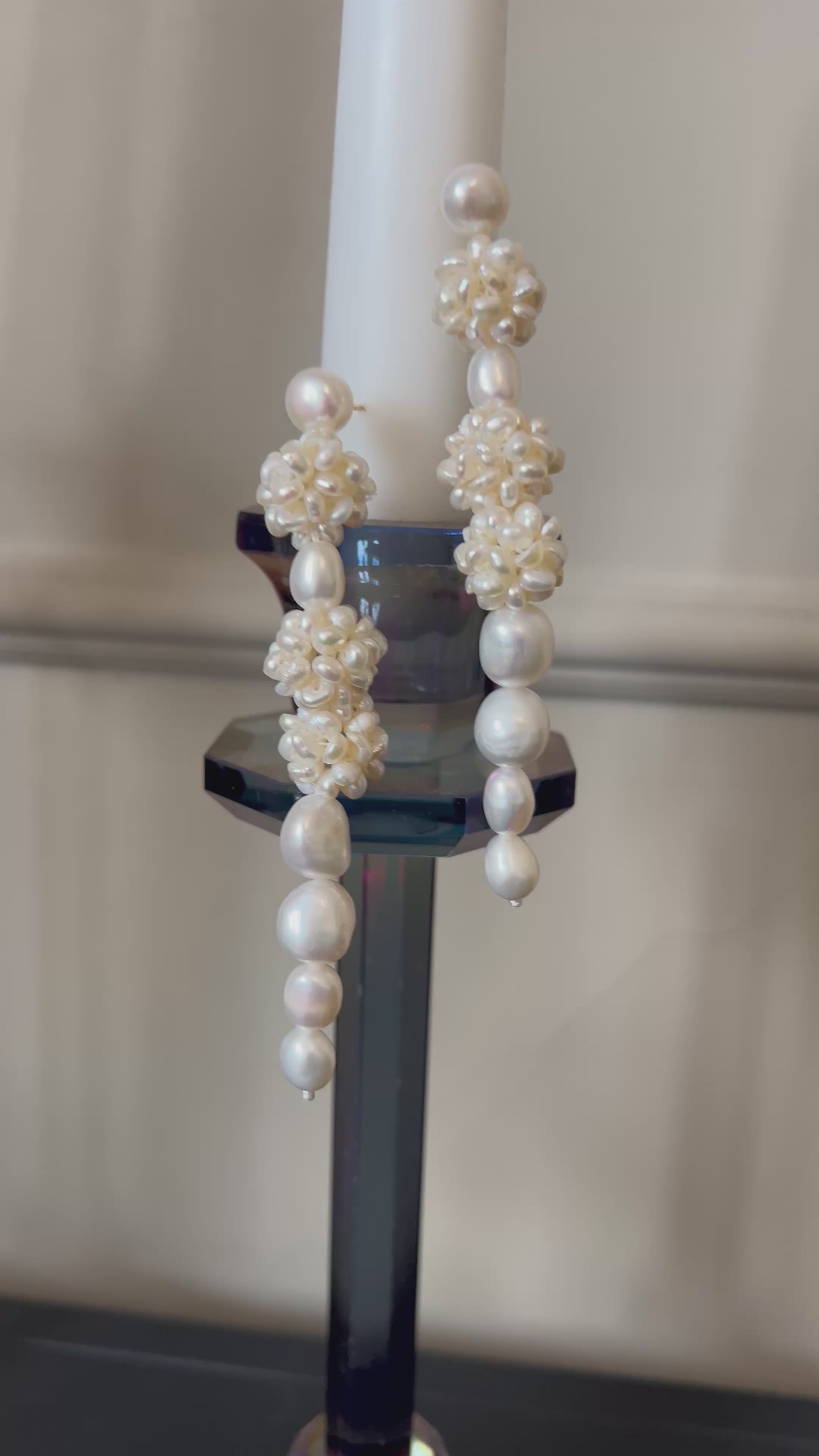 Bridal drop pearl earrings braut perlen Ohrringe 