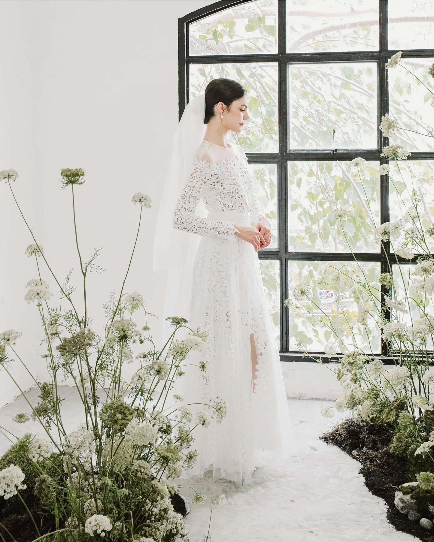 Boho Langarm Schlichte, elegante Brautkleider aus Spitze verlobungskleider Standesamt