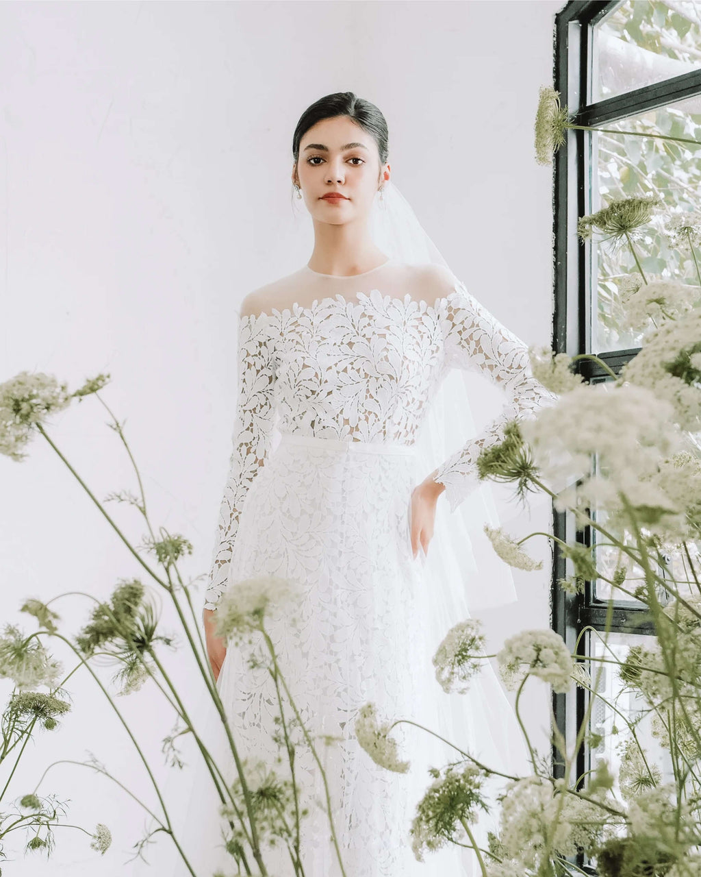 Boho Langarm Schlichte, elegante Brautkleider aus Spitze verlobungskleider Standesamt