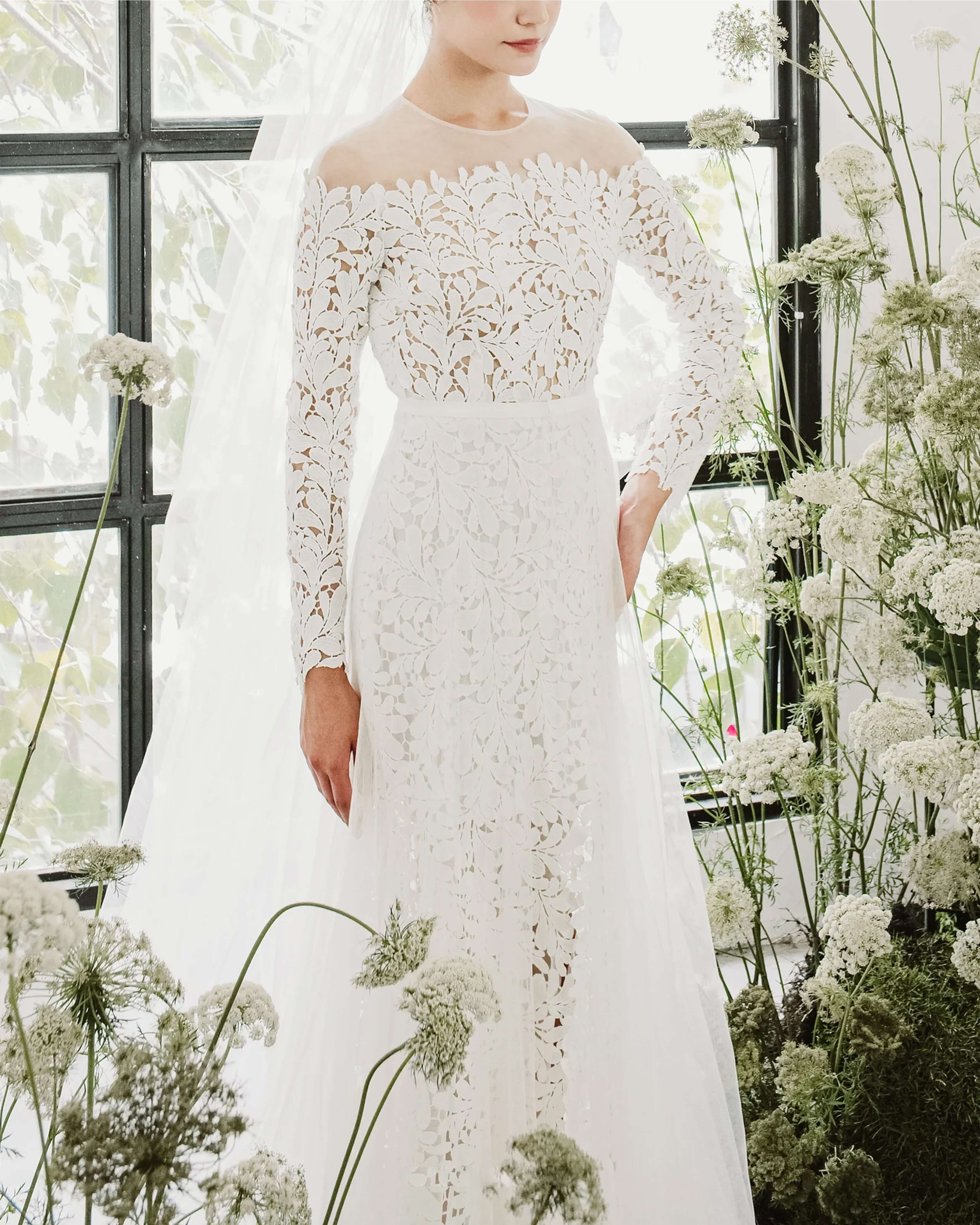 Boho Langarm Schlichte, elegante Brautkleider aus Spitze verlobungskleider Standesamt